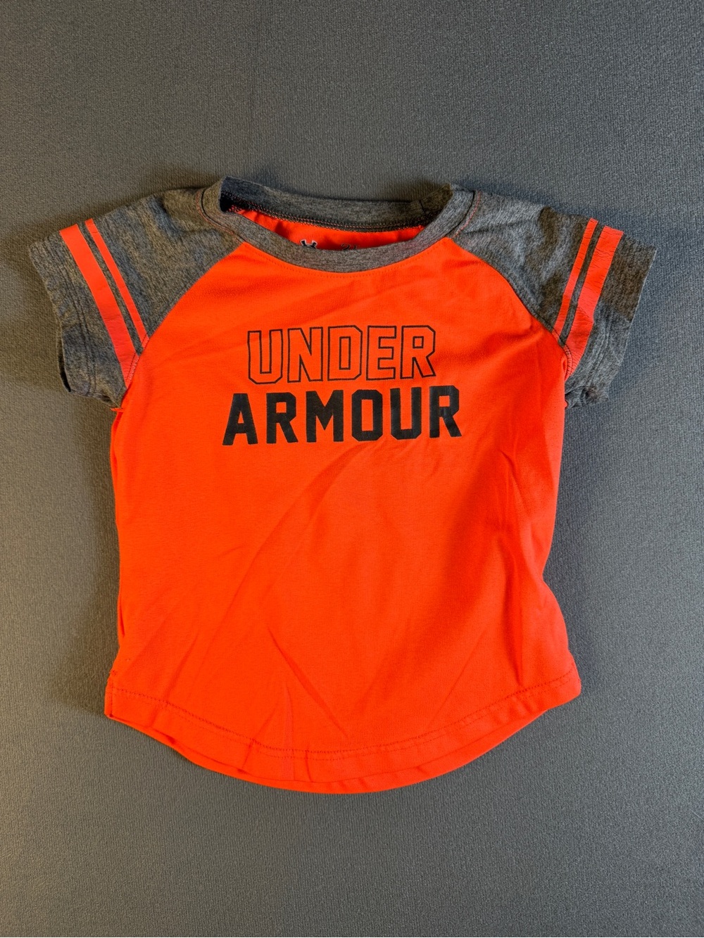 Under Armour Bright Orange & Gray Raglan Short Sleeve Tee